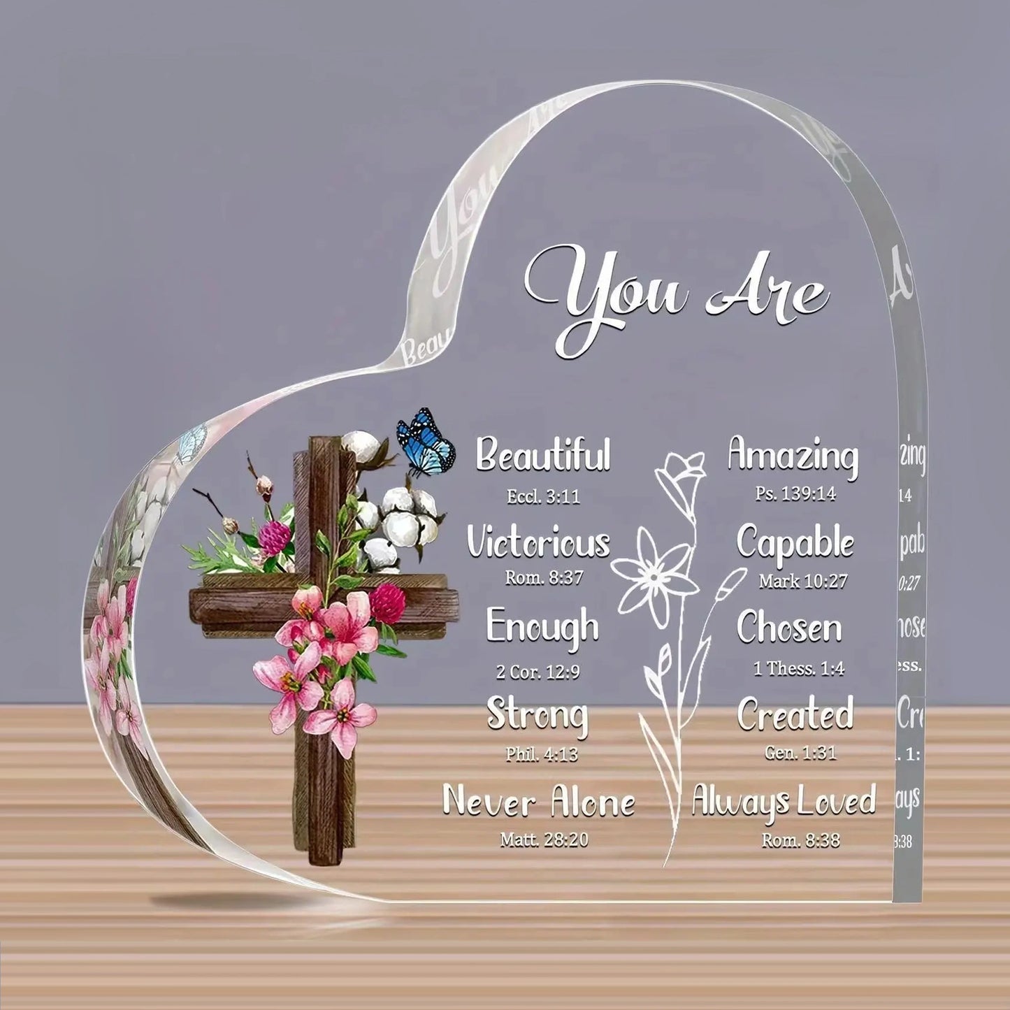 Inspiration Heart Glass Plaque