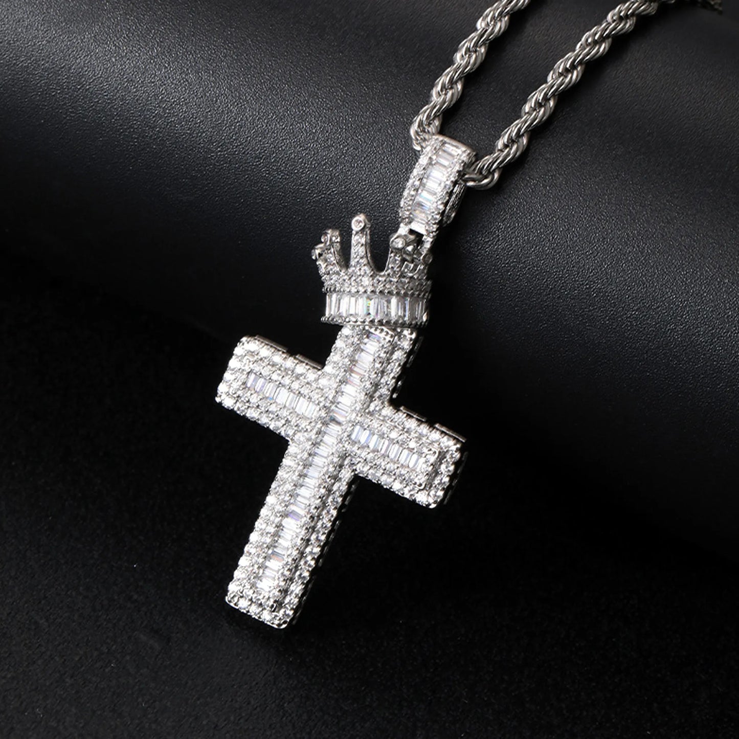 Divine Grace Crown Cross Pendant Necklace