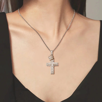 Divine Grace Crown Cross Pendant Necklace