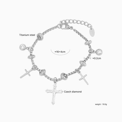 Faithful Elegance Cross Charm Bracelet