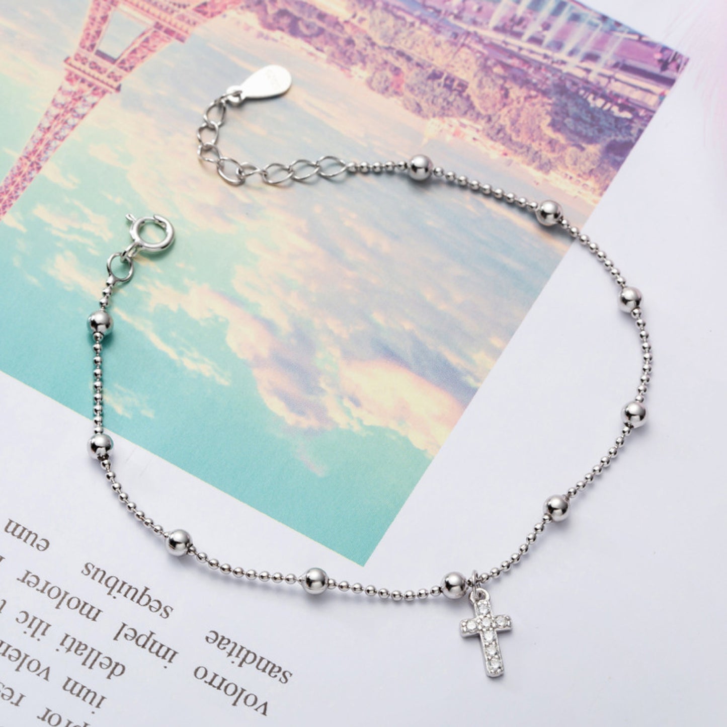 Faithful Elegance Sterling Silver Cross Bracelet