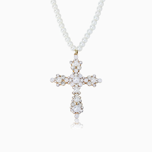 Divine Grace Pearl Cross Necklace