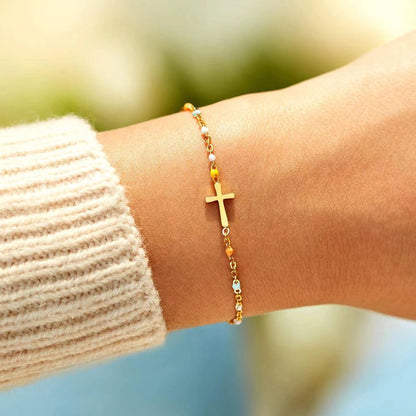 Elegant Gold Cross Bracelet