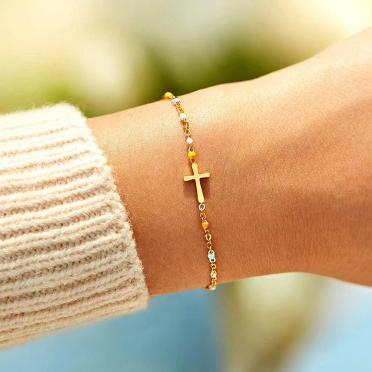 Elegant Gold Cross Bracelet