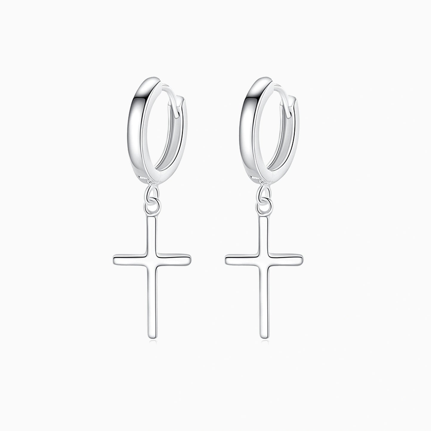 Faithful Sterling Cross Earrings