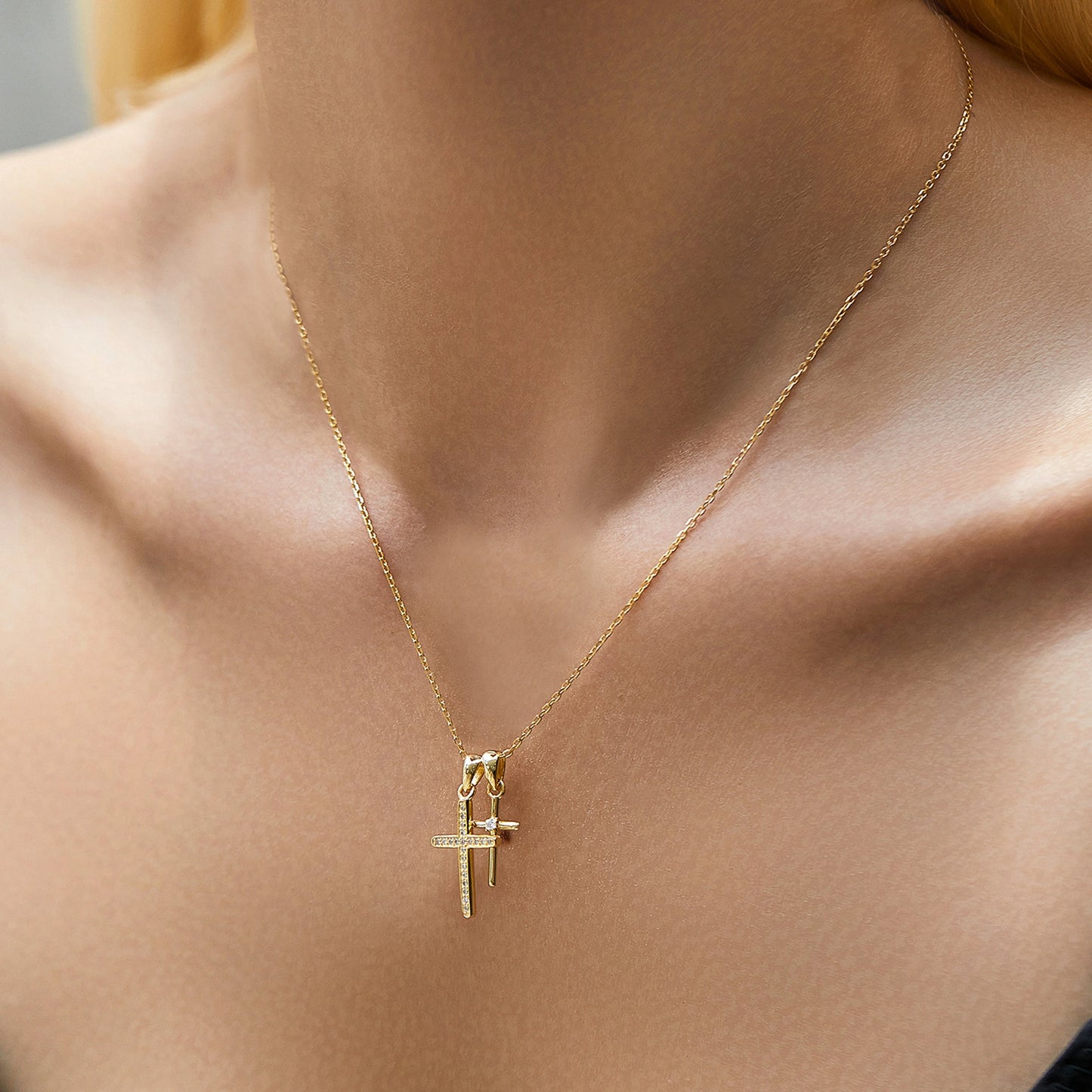 Intertwined Crosses Necklace