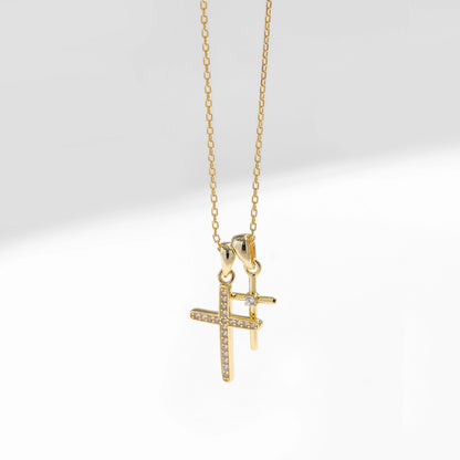 Intertwined Crosses Necklace