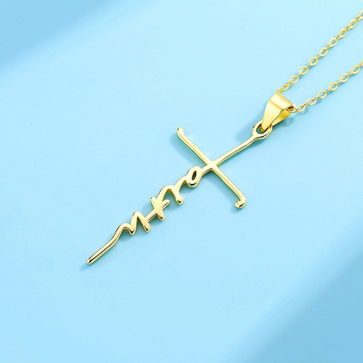 Gold Faith Cross Necklace