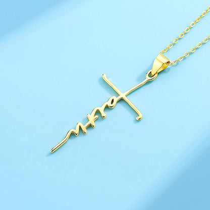 Gold Faith Cross Necklace