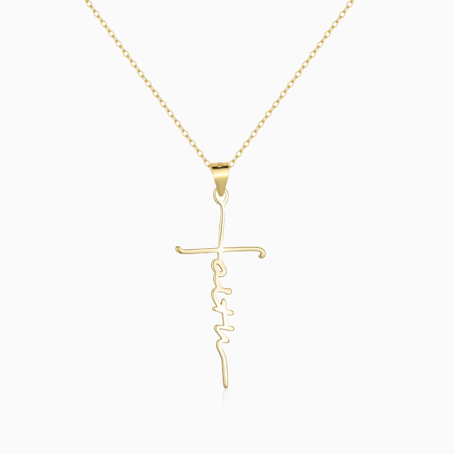 Gold Faith Cross Necklace