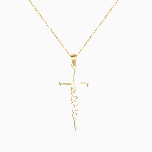 Gold Faith Cross Necklace