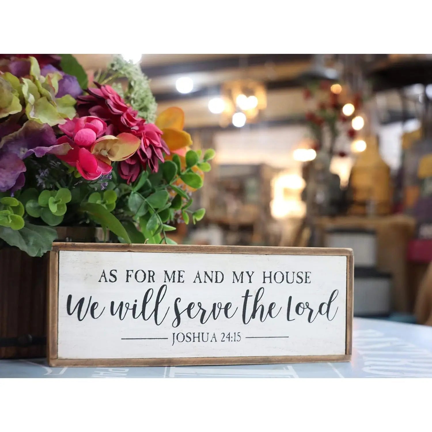 “As for Me and My House” Wood Wall Sign – Joshua 24:15 Rustic Christian Decor
