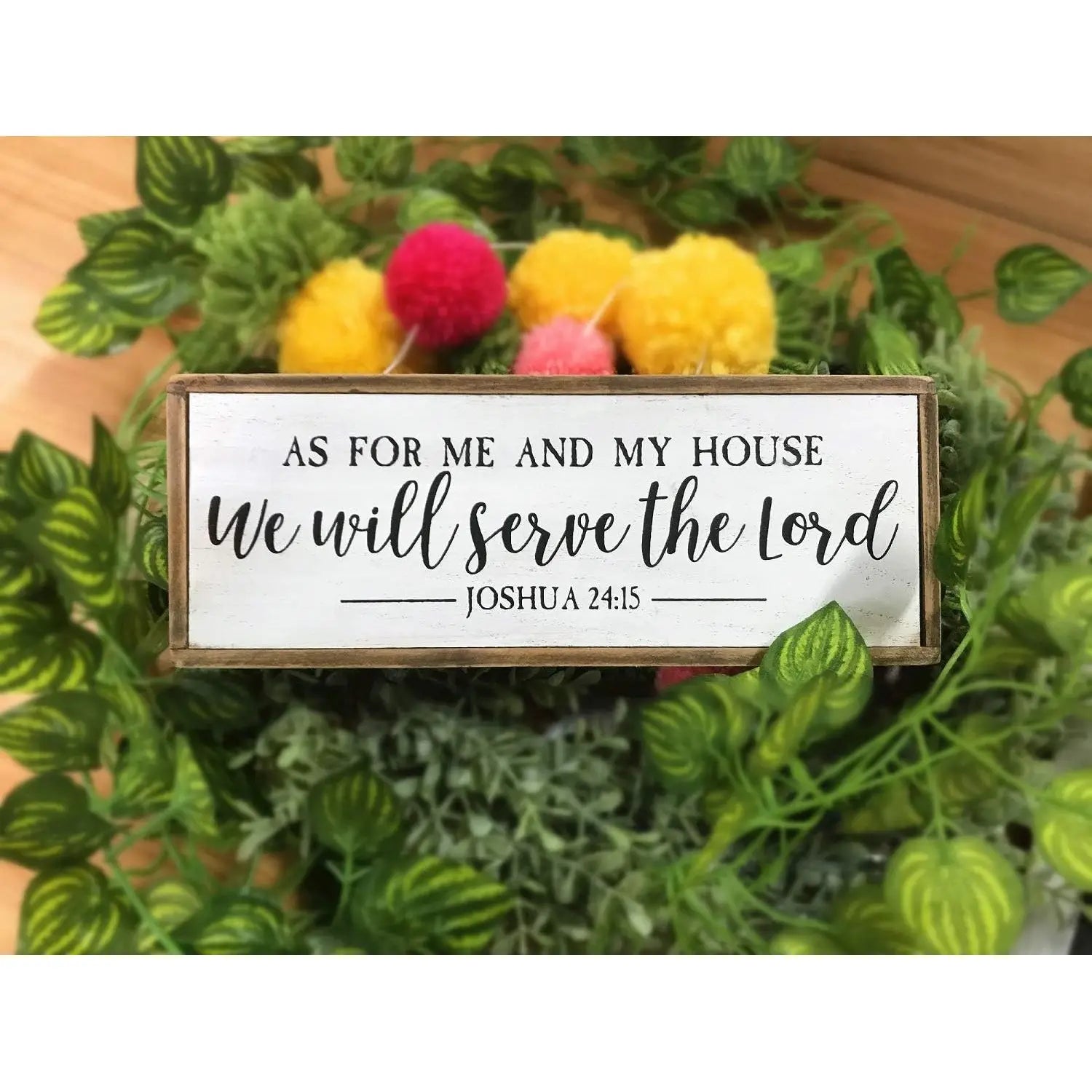 “As for Me and My House” Wood Wall Sign – Joshua 24:15 Rustic Christian Decor
