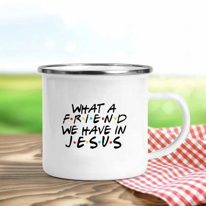 Jesus Is God Print Enamel Mugs