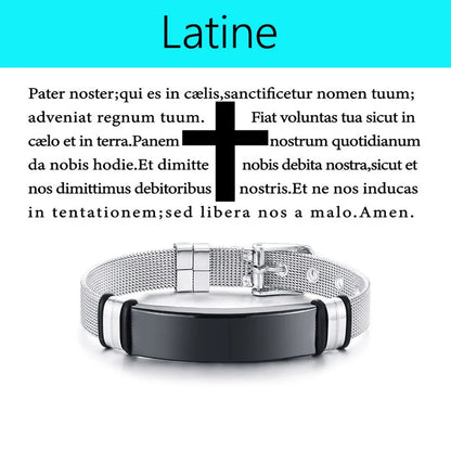 Multinational Bible Prayer Stainless Steel Bracelet Jewelry