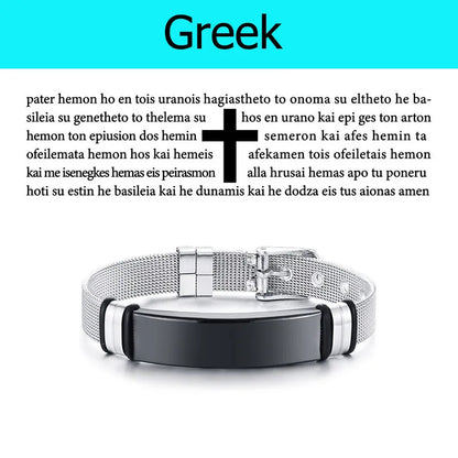 Multinational Bible Prayer Stainless Steel Bracelet Jewelry