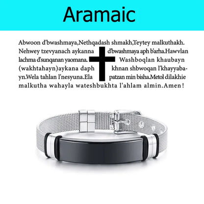 Multinational Bible Prayer Stainless Steel Bracelet Jewelry