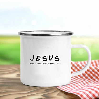 Jesus Is God Print Enamel Mugs