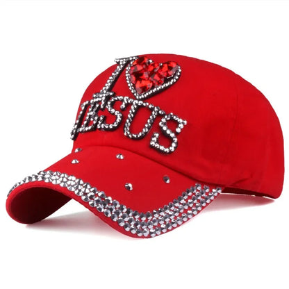 Love Jesus Heart Printed Baseball Adjustable Cap