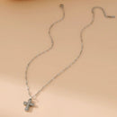 18K Gold & Silver Cross Necklace – Modern Stainless Steel Design