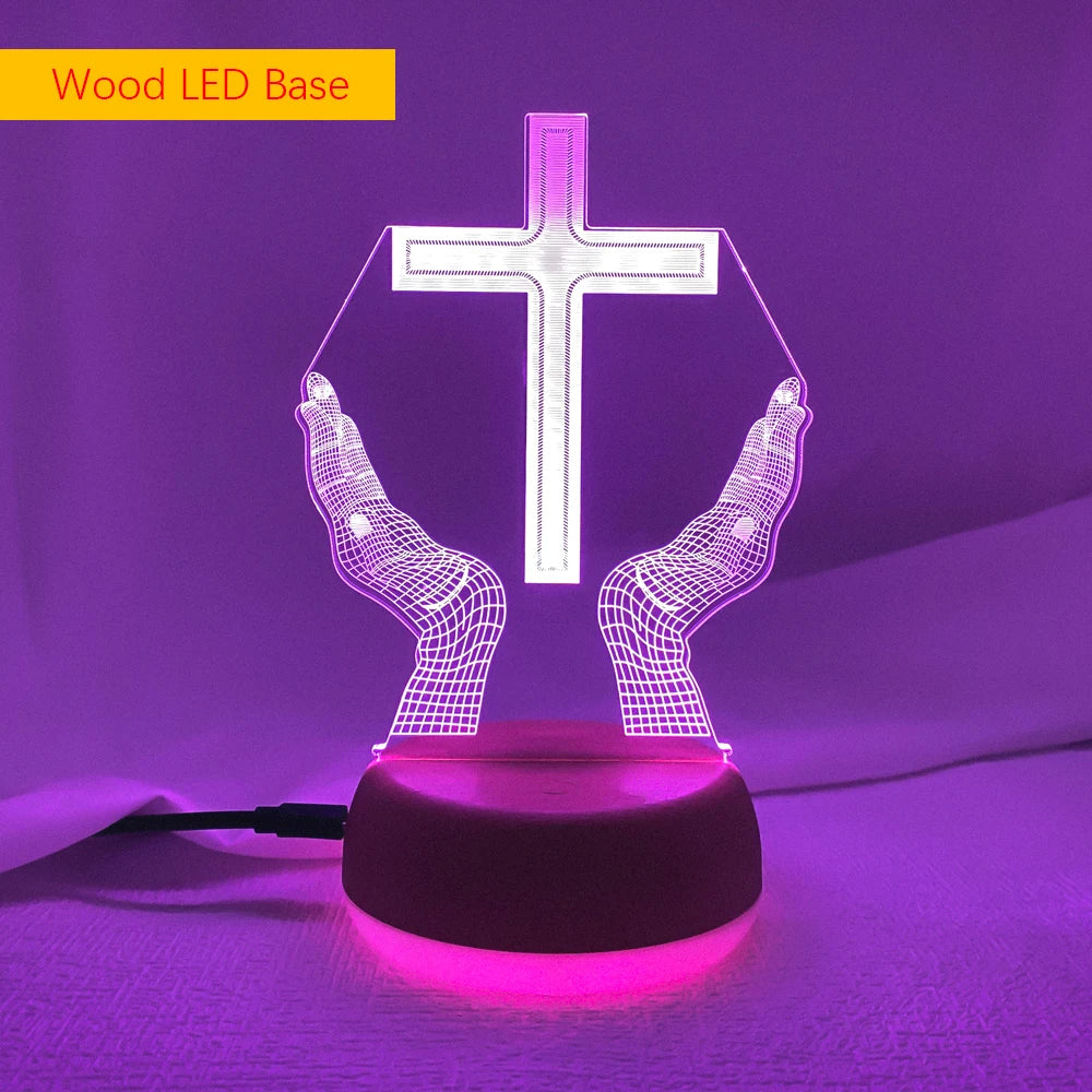 Jesus Cross 3D LED Night Light