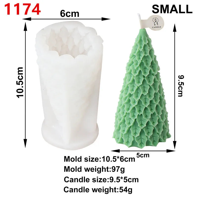 3D Christmas Fir Silicone Candle Molds