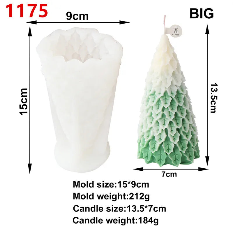 3D Christmas Fir Silicone Candle Molds