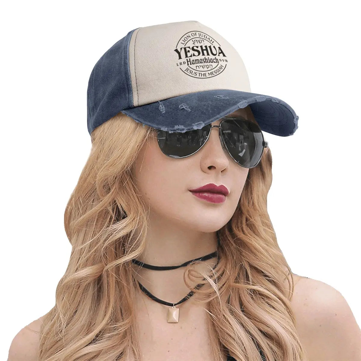 Distressed Denim Washed Jesus Messiah Baseball Cap