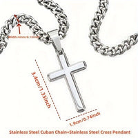 For my son cross chain necklace, stainless steel chain, birthday gift for son, with card and gift box packaging