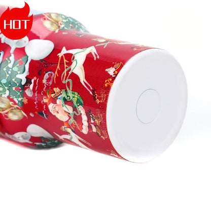 Christmas Colorful 40oz Tumbler with Handle