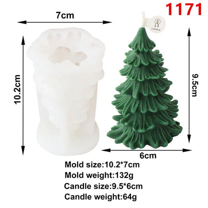 3D Christmas Fir Silicone Candle Molds