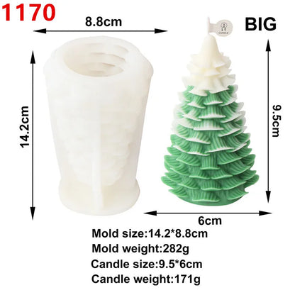 3D Christmas Fir Silicone Candle Molds