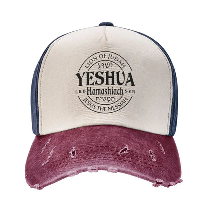 Distressed Denim Washed Jesus Messiah Baseball Cap