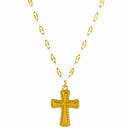 18K Gold & Silver Cross Necklace – Modern Stainless Steel Design