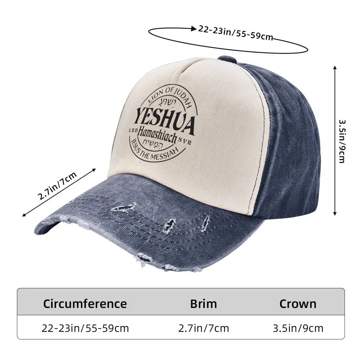 Distressed Denim Washed Jesus Messiah Baseball Cap