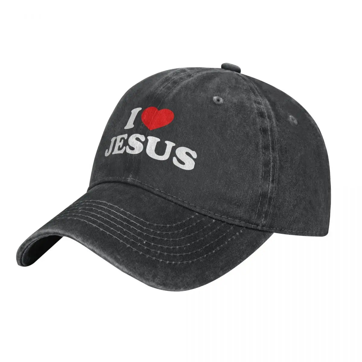 Gorras de béisbol con la frase "Amo a Jesús"