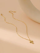 18K Gold & Silver Cross Necklace – Modern Stainless Steel Design