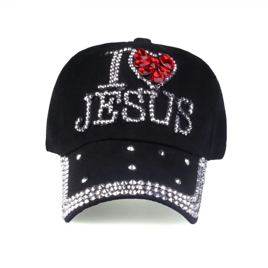 Love Jesus Heart Printed Baseball Adjustable Cap