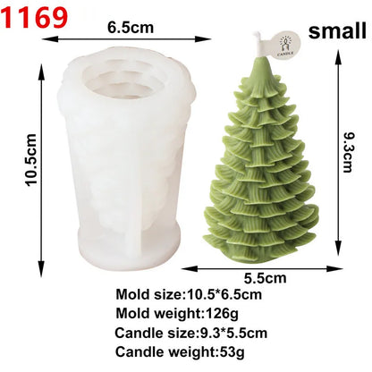 3D Christmas Fir Silicone Candle Molds