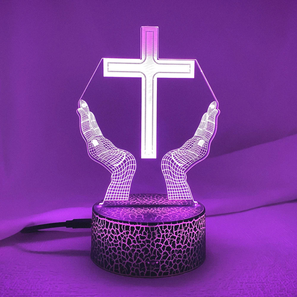 Jesus Cross 3D LED Night Light