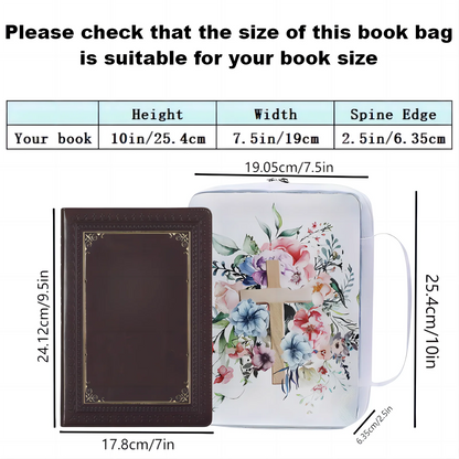 Floral Bible Cover With Handle & Pocket