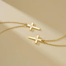 14k Gold Plated STAINLESS STEEL   Cross Necklace