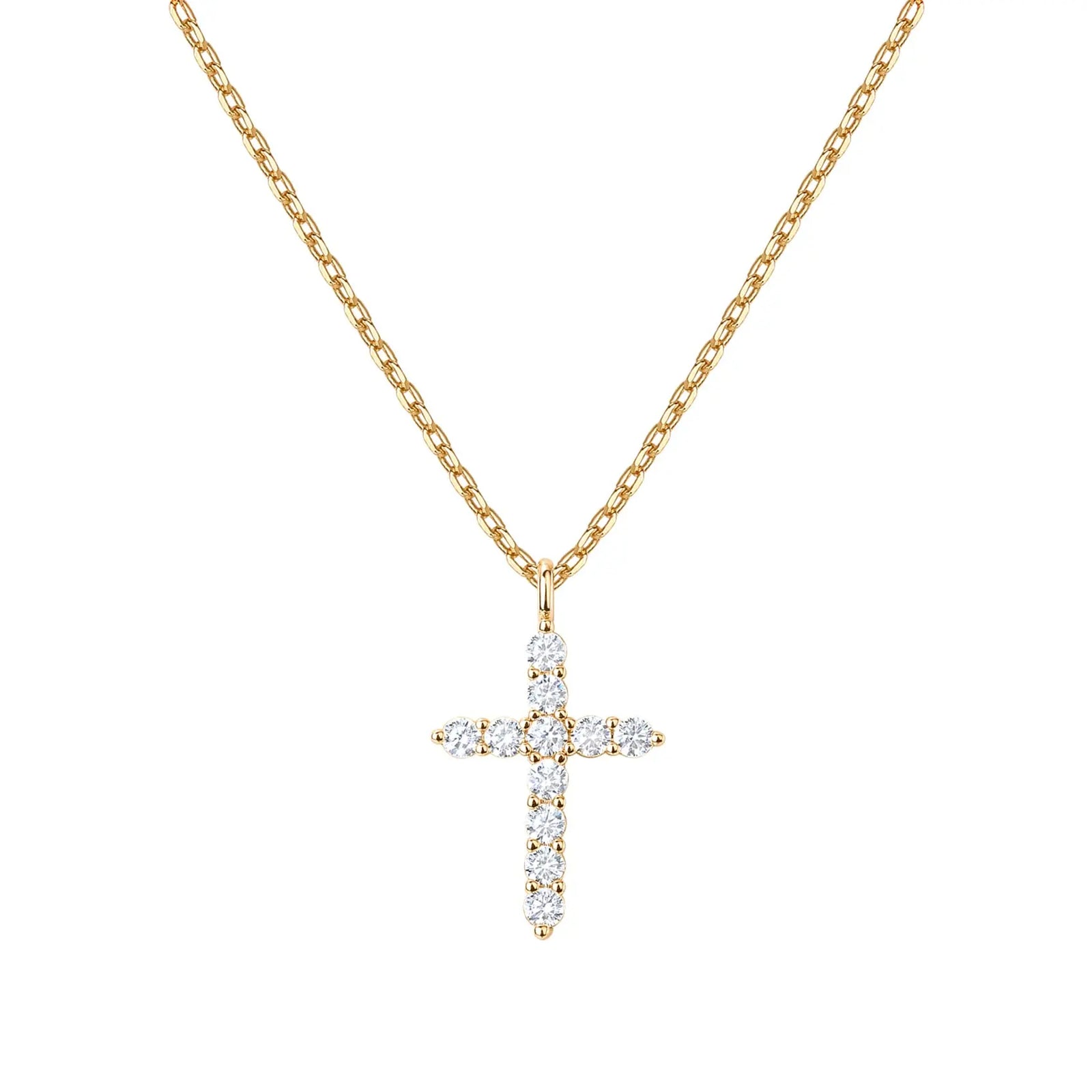 14K Gold Zirconia Cross Necklace for Women – Elegant Faith Jewelry