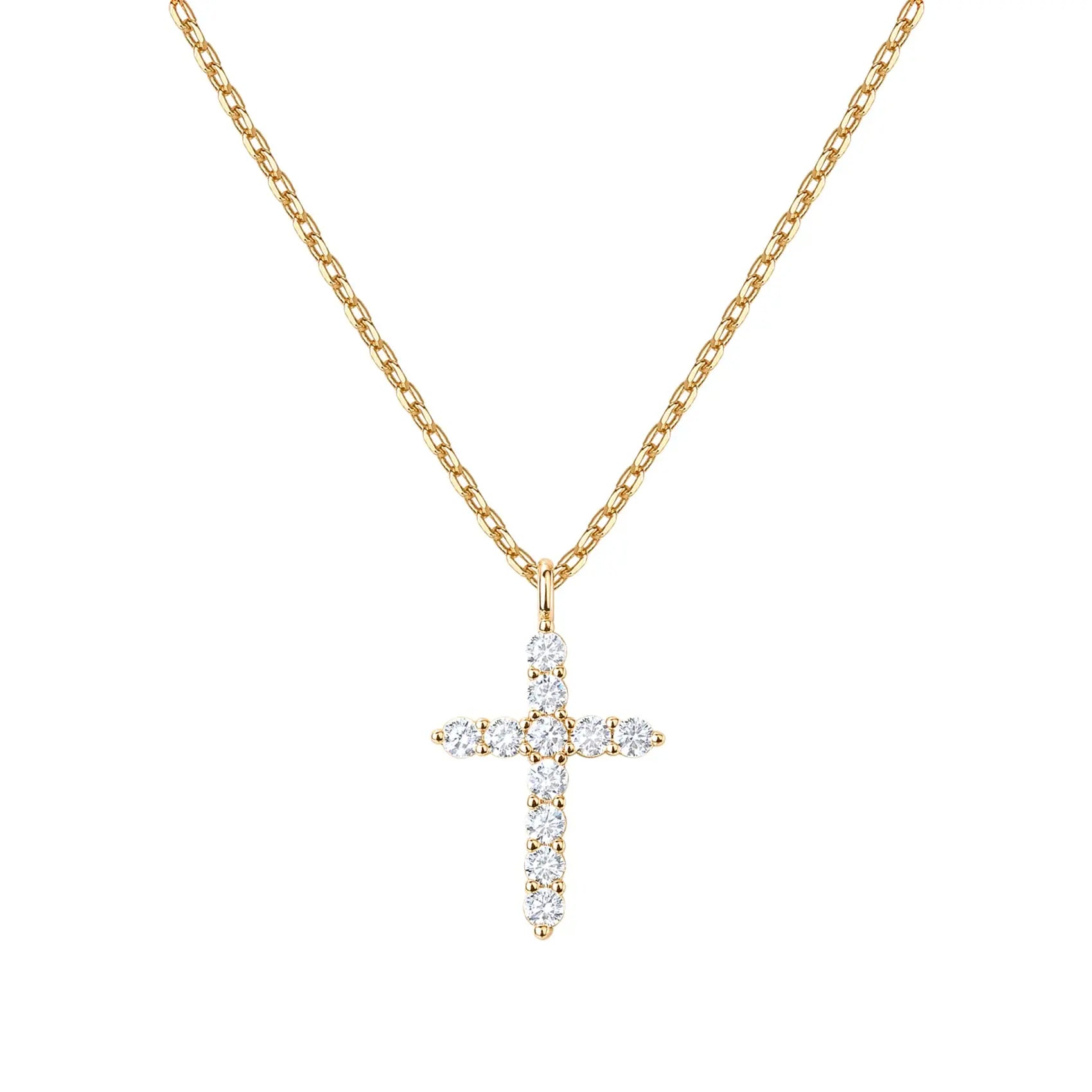 14K Gold Zirconia Cross Necklace for Women – Elegant Faith Jewelry