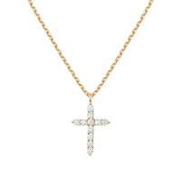14K Gold Zirconia Cross Necklace for Women – Elegant Faith Jewelry