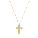 18K Gold & Silver Cross Necklace – Modern Stainless Steel Design