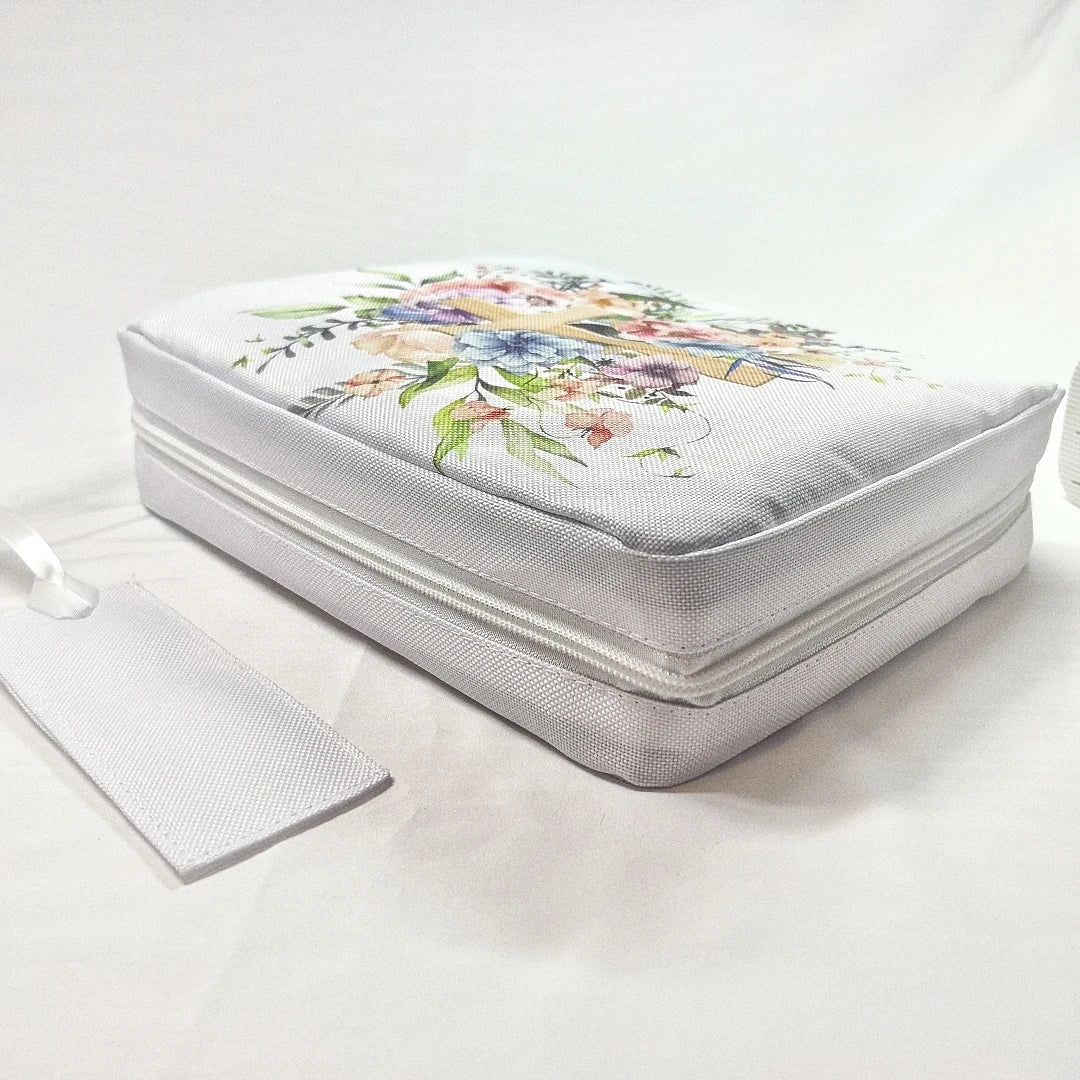 Floral Bible Cover With Handle & Pocket