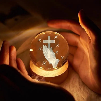 Crystal Ball with Cross Night Light