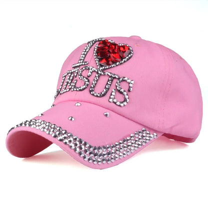 Love Jesus Heart Printed Baseball Adjustable Cap