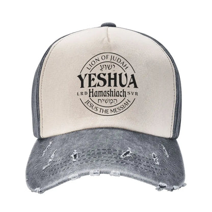 Distressed Denim Washed Jesus Messiah Baseball Cap